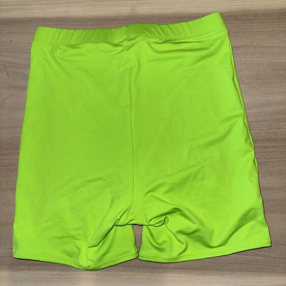 NWOT Skims Signature Swim Mid Waist Neon Green Biker Shorts Women's X-Small XS - Picture 4 of 5